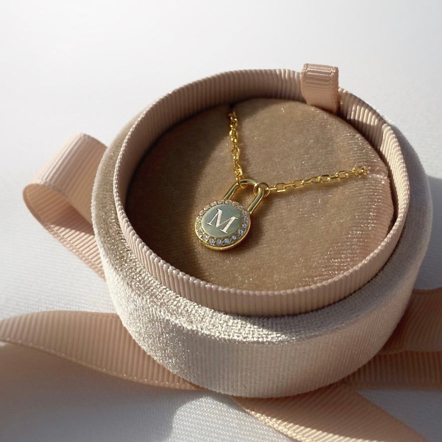 Kinsley Padlock Initial Necklace – Mattie B's Gifts & Apparel