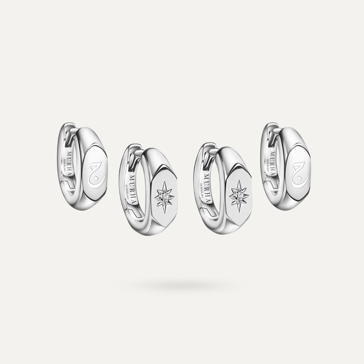 Huggie Earrings Set - Silver