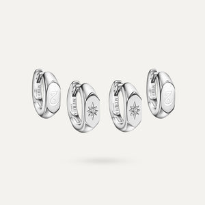 Huggie Earrings Set - Silver